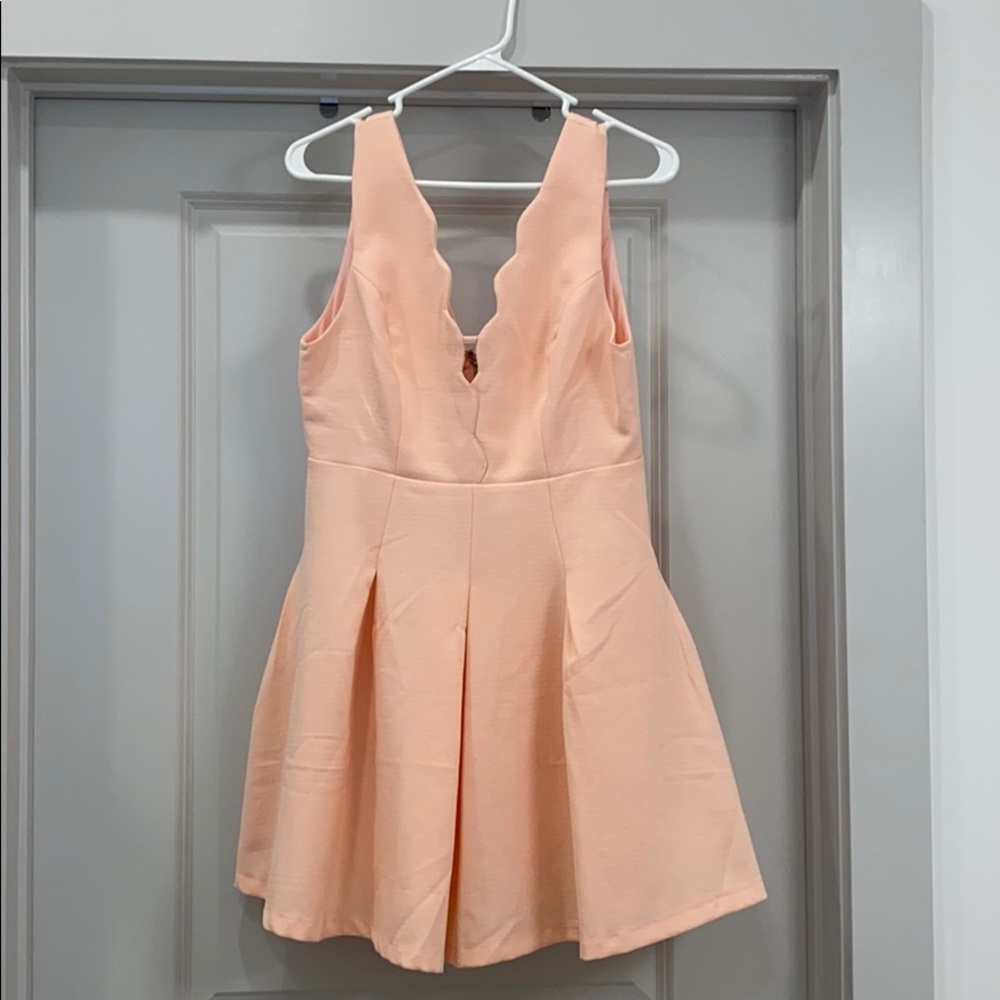 Peach Fit & Flare Dress